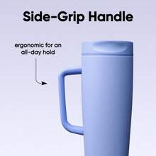 SmoothSip Slider Stainless Steel Insulated Travel Mug With Handle, Leak Proof, Hot And Cold Drinks, Travel Friendly With Sliding Lock Lid, 24 Oz, Leak Proof, Out Of Blue - Mặc định - Xem 5