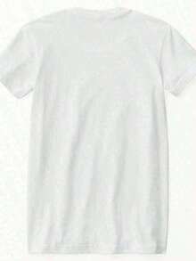 Casual Clothing Women's Summer T-Shirts, Graphic Tee With Bold Geometric Lettering, Casual White Short-Sleeved Crew Neck Top, Spring And Summer Outfit, Bohemian Blouses For Mother's Day For Women>Shirt - 白色 - 查看 3