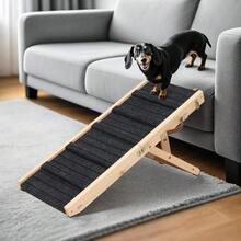 Adjustable Dog Ramp, Portable Folding Pet Ramp, Long Wooden Pet Ramp For Bed With Non-Slip Traction Mat For Small Dogs, Dog Climbing Ladder For Sofa, Bed, Couch,Car - 83*31*6cm - View 10