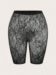 2 piezas Leggings básicos casuales de unicolor para mujer de talla grande, aptos para el verano - Negro 3 - Ver 3