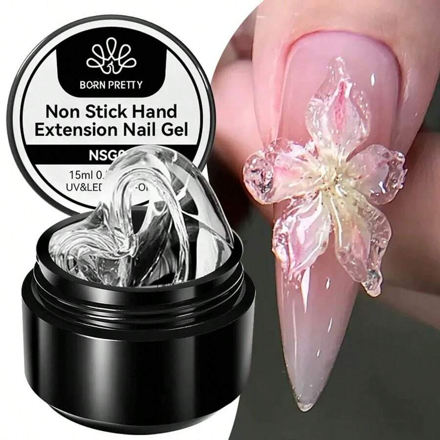 BORN PRETTY Nail Art Non-Sticky Extension Gel, Can Be Hand-Shaped For Glossy Nail Sculpting, Moldable UV Gel - 無色 - 查看 1