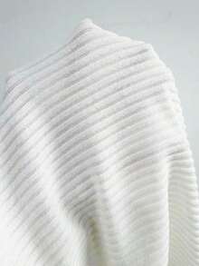 Elegante camiseta de punto de cuello redondo, top de punto minimalista de moda, primavera/verano - Blanco 2 - Ver 5