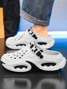 Sandal nam thoáng khí thiết kế rỗng, dép mùa hè mới mũi kín, đế dày chống trượt khử mùi, sandal thể thao thường ngày, phù hợp cho học sinh, đi ngoài trời, đi biển, câu cá, lái xe - trắng - Xem 6