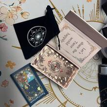 Rose Gold Foil Tarot Card Deck Set With Guidebook And Bag, Waterproof PET Tarot Cards, 78 Classic 4.7"X 2.7" Cards Suitable For Beginners And Experts, Elegant Floral Pattern Divination Tool Gift Set (Includes Velvet Card Bag) - Multicolor - View 2