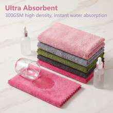 Bộ 3/6/10 khăn mặt cao cấp - Nhanh khô - Chất liệu microfiber mềm mại như nhung san hô, thấm hút cao - Đa năng dùng làm khăn tắm, khăn spa, khăn mặt, khăn lau tay - Màu xám - Xám - Xem 2