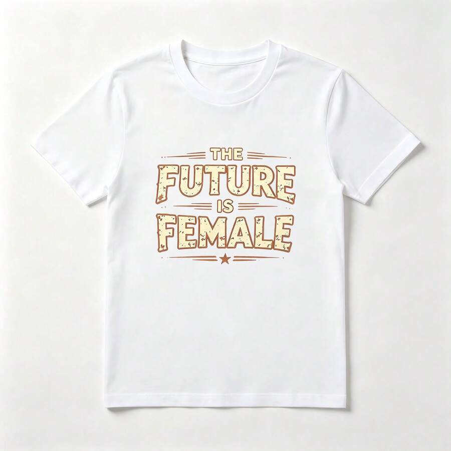 Distressed Letters Vintage White 100% Cotton T-Shirt - 白色 - 查看 1