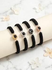 1 chiếc vòng tay chiếu ảnh cá nhân hóa, vòng tay đen thời trang có chiếu ảnh, vòng tay chiếu ảnh dệt tùy chỉnh tích hợp ảnh, vòng tay chiếu ảnh tròn bằng thép không gỉ, vòng tay ảnh màu tùy chỉnh, vòng tay ảnh tùy chỉnh cho bạn trai, vòng tay ảnh kỷ niệm cặp đôi, quà tặng trang sức ảnh kỷ niệm thú cưng, vòng tay chiếu ảnh đen tùy chỉnh, quà tặng Giáng sinh tùy chỉnh, vòng tay ảnh tùy chỉnh cho bố. - Vòng tay chiếu - Xem 7