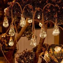 25/15/10pcs Solar Powered Outdoor Decorative String Lights, Retro Hemp Rope Solar Powered Fairy Lights With 8 Lighting Modes, Suitable For Fence, Yard, Garden, Party, Wedding, Camping, Aesthetic Home - Multicolor - View 15