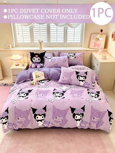  1 bộ ga trải giường Sanrio, họa tiết Hello Kitty, Kuromi, Cinnamoroll, không kèm ruột chăn, hình hoạt hình dễ thương, cỡ Full Size, mềm mại và thoải mái, phù hợp cho ký túc xá, phòng ngủ gia đình, khách sạn, mọi mùa, nhiều màu sắc, cỡ Extra Large.