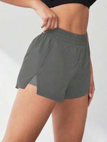 Pantalones cortos de compresión para mujer que absorben la humedad y tienen un short interno, cómodos para correr, yoga, evitar rozaduras.Pantalón corto deportivo para mujer, pantalón corto de gimnasio, pantalón corto de ciclista cómodo - Gris - Ver 7