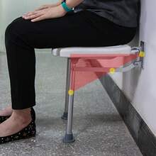 Shower Chair With Backrest, Armless, For Fast Drainage With Glides FOR ADULTS WITH PROBLEMS: Mobility, Post-Operative Care, Posture - A - View 2