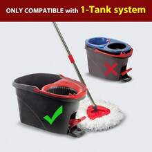 Mop Set O-Ceda EasyWring 1-System, Includes 2 Spin Mop 1 Handle (30-58in Adjustable 4-Section Pole), 1 Spin Mop Base - 2 個刀頭 + 1 個手柄 + 1 個底座 - 查看 3