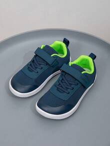 Children's Versatile Wide-Toe Box Sports Shoes, Lightweight Hook-And-Loop Easy On/Off Non-Cramping Comfortable Breathable Blue Athletic Shoes, Versatile Training Shoes, Casual Skate Shoes - Blue - View 5