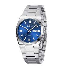 BIDEN Men's Luxury Quartz Watch, Stainless Steel Strap, Waterproof, Luminous, Date & Day Display, Comes With Gift Box - Blue - View 7