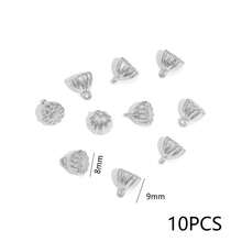 10 chiếc mặt dây chuyền hình nụ sen mạ vàng 18K bằng thép không gỉ 304, hạt mặt dây chuyền hình hoa 3D để tự làm trang sức. - mặt dây chuyền - Xem 14