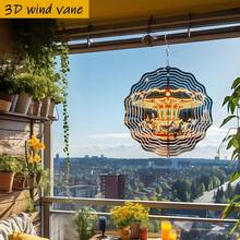 3D梦幻旋转风车，10英寸*10英寸，带旋转挂钩，360° DIY创意风车，适合作为圣诞节、万圣节和其他节日礼物，款式随机发送（不含吊坠） - 多色 - 查看 9