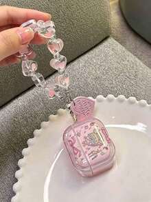 Ốp lưng bảo vệ hình thỏ dễ thương màu hồng, kiểu tách trà thần tiên, tương thích với Apple 3/4, Pro 3, có nơ. - Nhiều màu - Xem 8