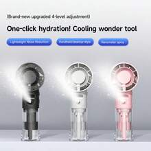 Mini Nano Mist Fan, Compact & Portable Design, 4 Wind Speed Levels, 800mAh Rechargeable Battery, Quiet Operation, Suitable For Nap, Office, Home, Summer Cooling Essential - 手持 - 查看 4