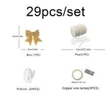 Christmas Tree String Lights Glass Background Wall Pearl Bow Decor Lights Party Gathering Atmosphere Props - Christmas Tree Lights - View 4