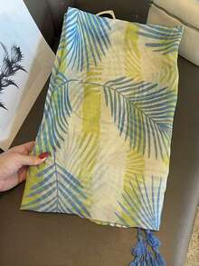 1pc New Arrival Sweet Heart Tassel Scarf, Lightweight For Spring/Summer Outdoor, Beach, Air-Conditioned Room, Shawl - Green - View 4