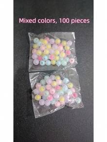 50/100/200 hạt tròn mạ vàng mờ đường kính lỗ 8mm, làm thủ công, phụ kiện làm vòng tay và dây chuyền, phong cách cổ điển. - Nhiều màu - Xem 11