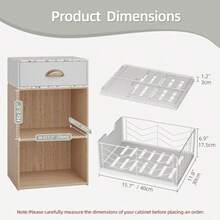 NETEL 2-piezas Organizador de Gabinete Extraíble, Cajones Adhesivos canasta, Organizador de Cocina, Cajones Extraibles para Cocina, Adecuado para cocina/baño, etc, 40 * * 17.5 - Blanco - Ver 2