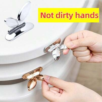 Bộ 2 dụng cụ nâng nắp bồn cầu bằng nhựa bền chắc, hợp vệ sinh, bề mặt bóng loáng: Dễ dàng lắp đặt bằng keo tự dính, có thể tái sử dụng - Phụ kiện thiết yếu cho gia đình.