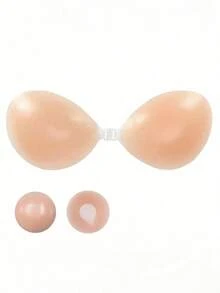 1 件隐形硅胶无肩带文胸和 2 个硅胶乳贴 - 可重复使用，前扣式自粘设计，无缝提拉支撑，手洗无纺布材质，无钢圈设计，适合女性内衣配件，无肩带文胸，无缝文胸，光滑文胸，舒适贴合 - 彩色 - 查看 9