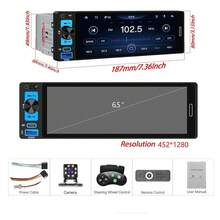 Estéreo de Pantalla Carplay Android Auto 6.5 Pulgadas Reproductor Receptor Bluetooth 1 DIN MP5 Esterio Carro Stereo Autoestereo con Cámara De Reversa Conectividad inalámbrica y USB cableada - A - Ver 9