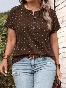 Nueva camiseta de manga corta con cuello en V y estampado de leopardo, talla grande, popular para mujeres en primavera/verano - Multicolor 4 - Ver 5