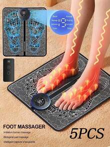 AXH. Masajeador de pies EMS, Dispositivo de terapia de pies, Alfombra de masaje automática de meridianos de los pies con pulso - Negro - Ver 14