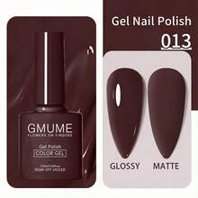 GMUME 4瓶/套 7.5毫升榛果拿铁指甲油，色号013、006、005、071，纯色可卸UV/LED凝胶指甲油，深浓咖啡色、榛果棕色、燕麦奶色、琥珀咖啡色、大地裸棕色、暖调中性秋季指甲油系列 - 彩色 - 查看 4