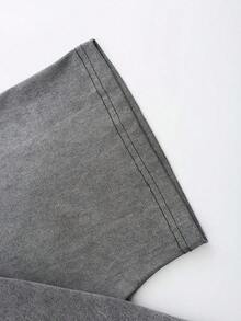 Camiseta de algodón lavado vintage de corte holgado, camiseta con estampado de corazón rosa para enfermeras y estudiantes de medicina, camisa casual de moda de manga corta unisex para verano, cómoda y versátil, regalo ideal. - Gris - Ver 3