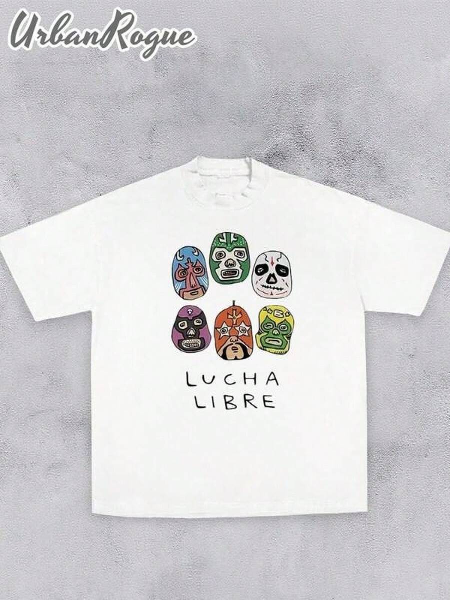Camiseta para Hombre Casual y Moderna con Diseño de Máscaras de Lucha Libre | Ropa de Hombre con Estilo Playeras Sudaderas y Camisas Cómodas | Ideal para Uso Diario Trabajo y Salidas | Fácil de combinar muestra tu estilo - Negro - Ver 1