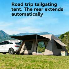 4-6 Person Trunk Camping Tent Multifunctional Outdoor Tent With Awning Quick To Set Up, Attaches To Your Car Trunk, Waterproof And Windproof, Easy To Assemble And Disassemble, Ideal For Road Trips, Outdoor Camping, And Picnics, Suitable For All Seasons - 彩色 - 查看 2