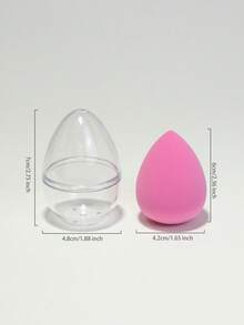 1pc Dry & Wet Dual-Use Makeup Sponge Makeup Sponge With Egg-Shaped Storage, Multicolor Latex-Free Reusable Washable Soft Flawless Makeup Applicator For Powder, Liquid, Makeup Design, Travel Essential - Hot Pink - View 5