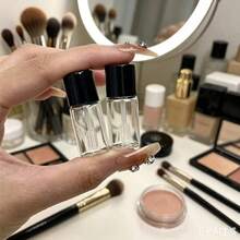 1 5 20 Pcs 4ml Glass Refillable Foundation Bottles Set With Storage Box & Mini Spatula Portable Travel Essential Leak Proof Empty Container For Liquid Makeup Cosmetic Tool - Clear - View 6