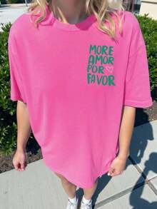 Spring Vacation Outfits For Women, Spring T-Shirt For Women - Bright Pink - View 4