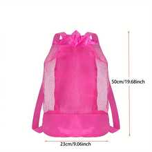 ABAHUB 1 pieza Mochila con cordón - Bolsa de malla ligera para la playa y organizador de almacenamiento para natación - Portátil, compacta y transpirable (secado rápido/nailon) - Multicolor - Ver 5