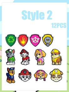 Paw Patrol Shoe Charms, Featuring Chase, Mar Shall, Skye, Rubble, Rocky, Zuma & Everest, Cute PVC Decorations For Clogs, Themed Accessories For Party Favors, Festive Celebrations & Goodie Bags, Ideal For Fans To Customize Footwear At Any Gathering - Shoe Flower - View 3