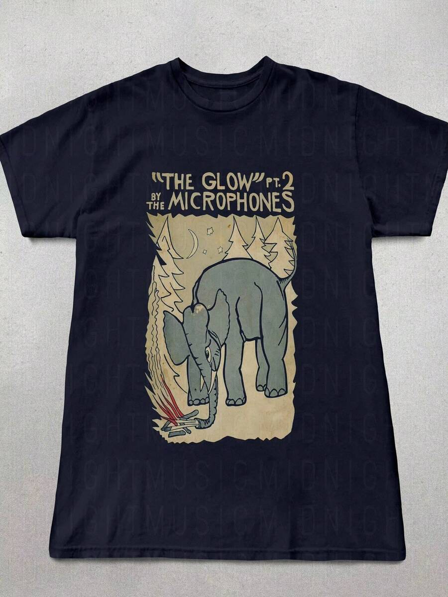 The Microphones Band T-Shirt, The GlowPt2 T-Shirt, Rock Band T-Shirt, Folk T-Shirt, The Microphones Women's T-Shirt - 黑色 - 查看 1
