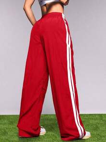 Pantalones deportivos de moda para mujer, aptos para el verano - Rojo - Ver 2