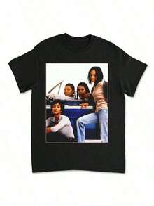 Camiseta Gráfica de Películas de los 90 para Hombre y Mujer de Talla Grande - Diseño de la Película 'Set It Off', Camiseta Transpirable de Cuello Redondo para Gimnasio, Fiestas, Regalos de Navidad|   Ropa Casual Retro de los 90 para Adolescentes y Unisex - Negro - Ver 1