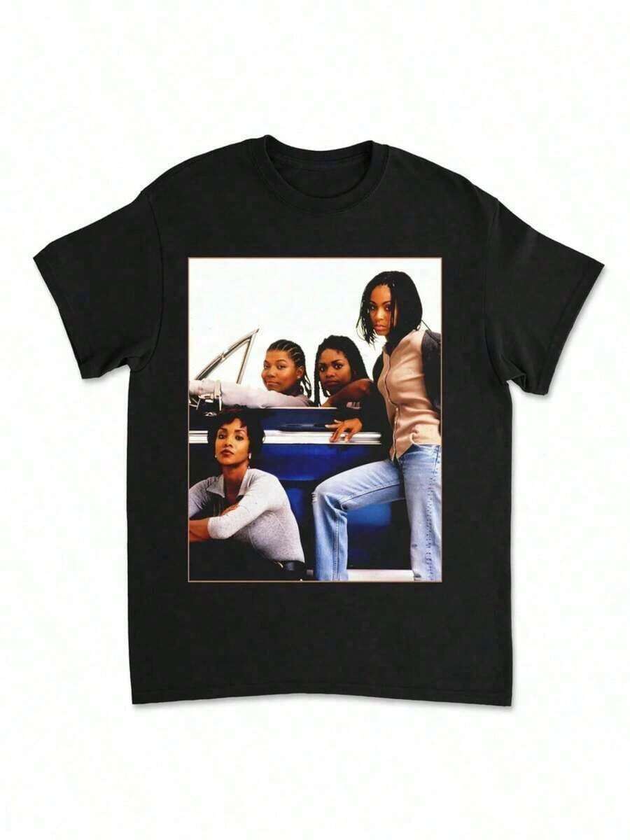 Camiseta Gráfica de Películas de los 90 para Hombre y Mujer de Talla Grande - Diseño de la Película 'Set It Off', Camiseta Transpirable de Cuello Redondo para Gimnasio, Fiestas, Regalos de Navidad|   Ropa Casual Retro de los 90 para Adolescentes y Unisex - Negro - Ver 1