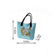 Miniso Disney Toy Story Adventure Never Stops Canvas Tote Bag, Light Blue Shoulder Bag For Daily Use - Pink - View 6