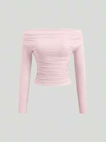 Conjunto de 3 piezas para mujer: Blusa de manga larga hombros descubiertos, blusas cortas entalladas, cómodas y amigables con la piel, versátil y estilizador - Multicolor 6 - Ver 4