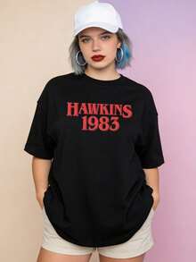 Camiseta de manga corta con cuello redondo suave y casual de verano para mujer, tops para salir, algodón, vintage, estilo callejero europeo y americano, casual deportivo, estilo unisex, estilo casual urbano, tops bonitos, Gen Z, curvas, ropa Y2K, camisetas divertidas, tops para damas, conjuntos de vacaciones para mujer, top lindo, camiseta gráfica, conjuntos de primavera, camisetas holgadas, ropa de calle retro, estilo de los 90, estilo de los 2000, subcultura, top negro, tops blancos, atuendo de fiesta de los 90. - Negro - Ver 2