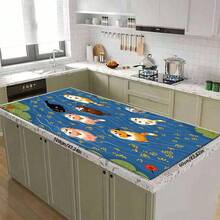 1 pieza Estera de secado de platos, Estera para máquina de café, Estera de drenaje absorbente con patrón de gatito colorido y alegre sobre superficie de agua azul, Adecuada para mesa de comedor y cafetería, Estera de drenaje multiusos, Regalo para el hogar, Decoración de escritorio - XYLSD-380 - Ver 17