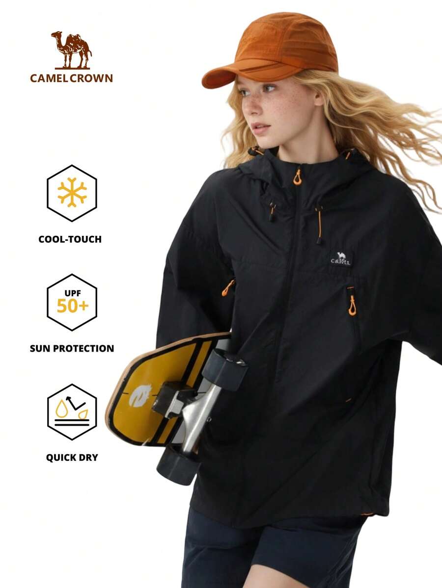 CAMEL CROWN Áo khoác chống nắng ngoài trời nhẹ, thoáng khí dành cho nữ, mùa hè. - Bóng đen ma quái - Xem 1