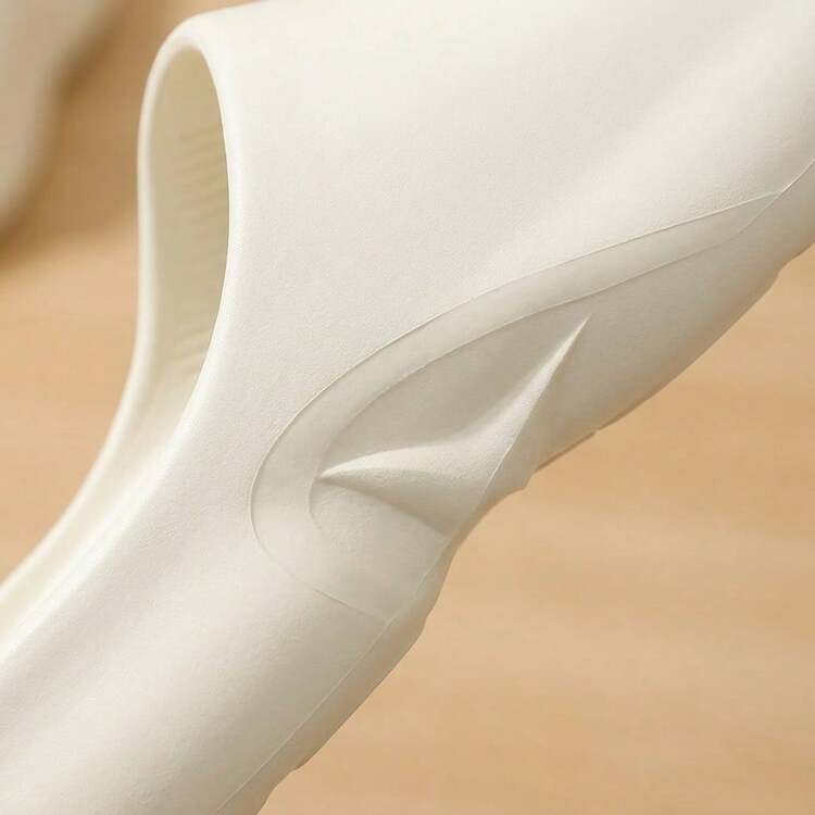 Chanclas para hombre Sandalias de EVA Pantuflas con suela gruesa suave y antibacteriana Diseño liso ergonómico antideslizante para playa y baño - Blanco - Añade 4
